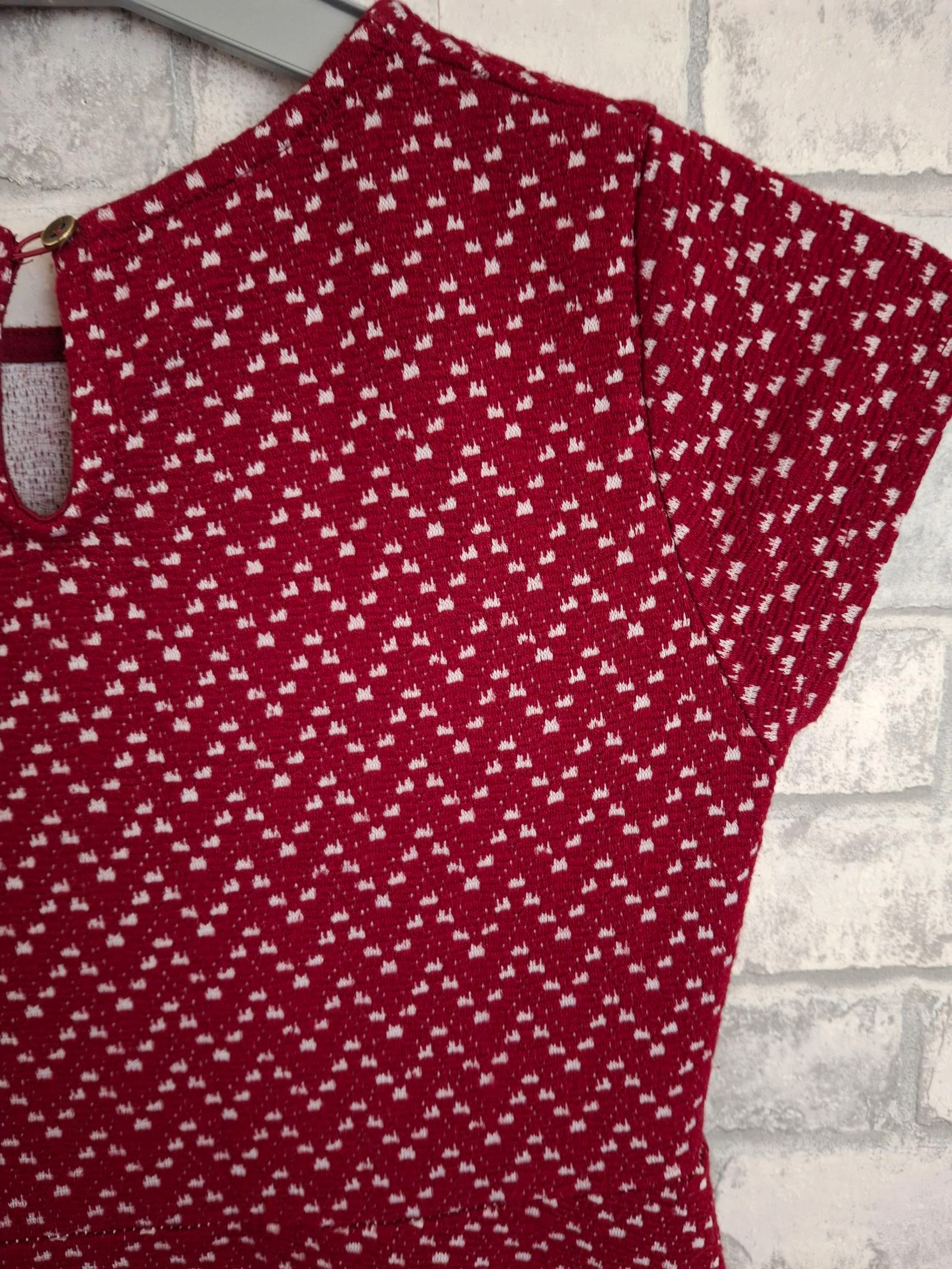 Burgundy Patineuse Dress with Small Patterns Size 9 Years Zara – photo 6